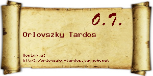 Orlovszky Tardos névjegykártya